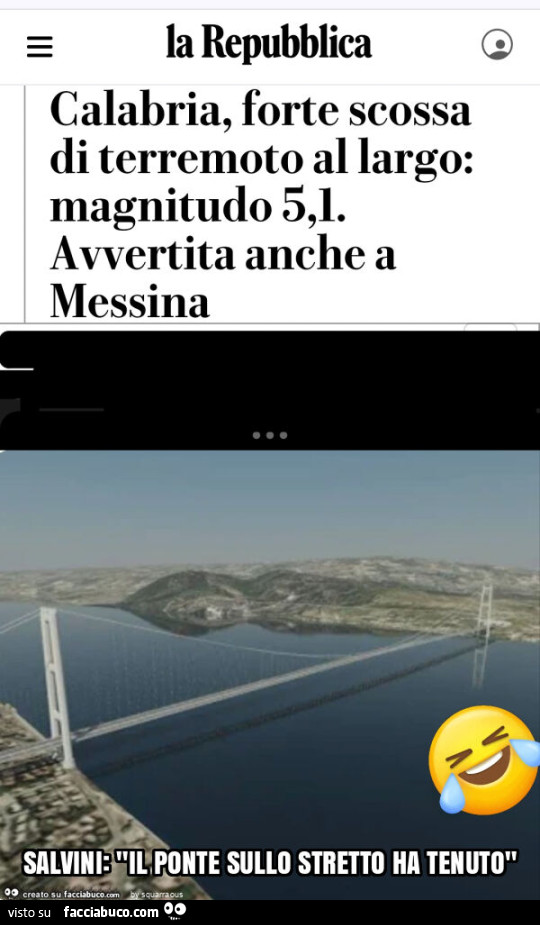 Salvini: "il ponte sullo stretto ha tenuto"