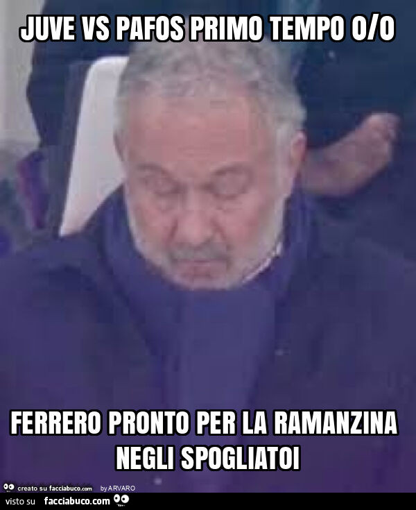 Juve vs pafos primo tempo 0/0 ferrero pronto per la ramanzina negli spogliatoi