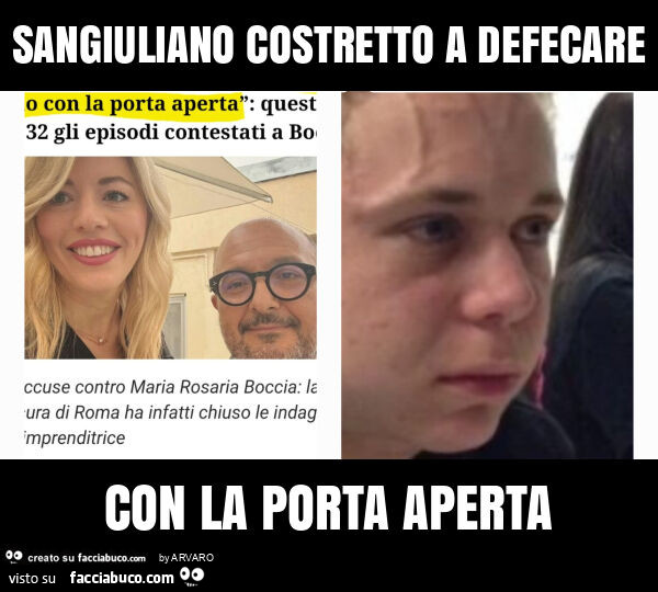 Sangiuliano costretto a defecare con la porta aperta