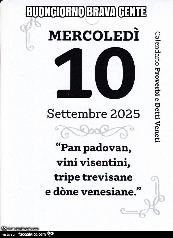 Buongiorno brava gente