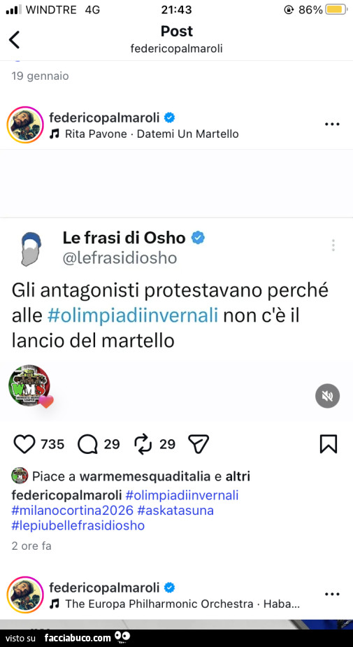 Gli antagonisti protestavano perché alle olimpiadi invernali non c'è il lancio del martello