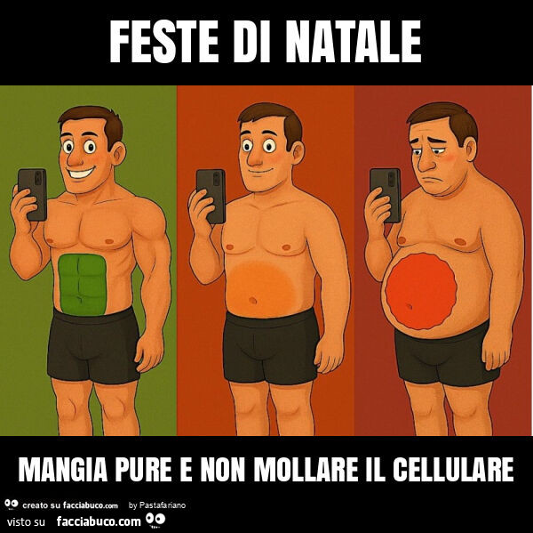 Feste di natale mangia pure e non mollare il cellulare