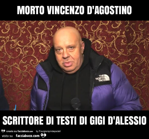 Morto vincenzo d'agostino scrittore di testi di gigi d'alessio