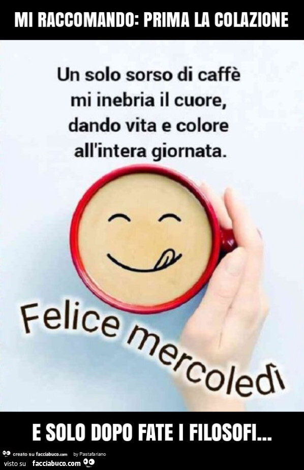 Mi raccomando: prima la colazione e solo dopo fate i filosofi