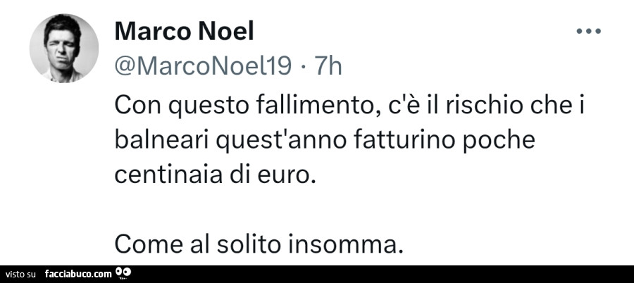 Con questo fallimento, c'è il rischio che i balneari quest'anno fatturino poche centinaia di euro. Come al solito insomma