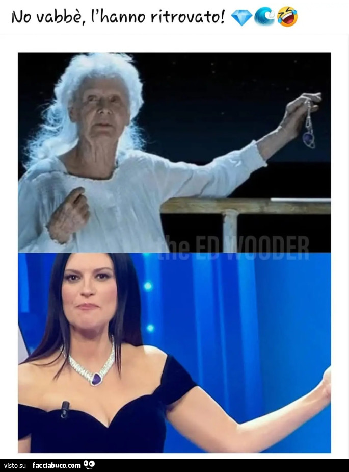 No vabbรจ l'hanno ritrovato gioiello collana TITANIC LAURA PAUSINI SANREMO