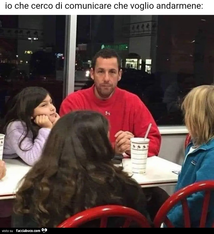 Io che cerco di comunicare che voglio andarmene