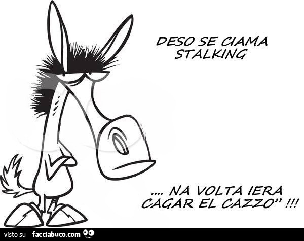 Deso se ciama stalking… na volta iera cagar el cazzo