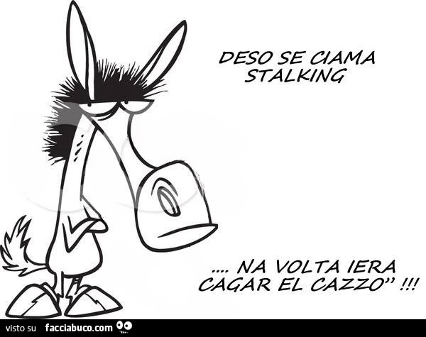 Deso se ciama stalking… na volta iera cagar el cazzo