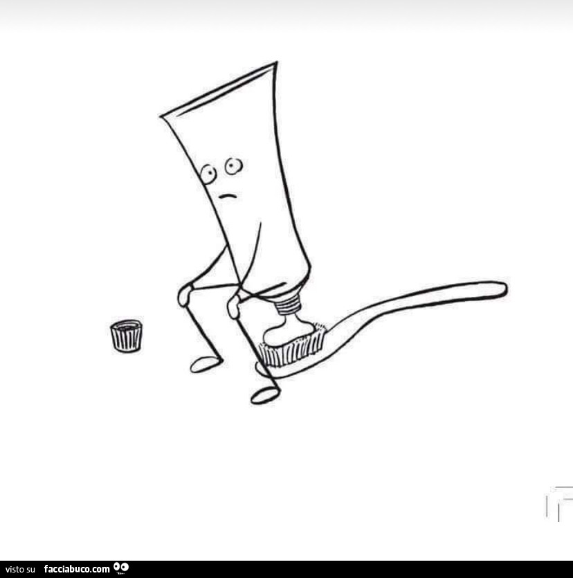 Dentifricio caga sullo spazzolino