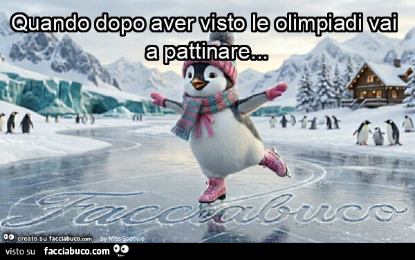 Quando dopo aver visto le olimpiadi vai a pattinare
