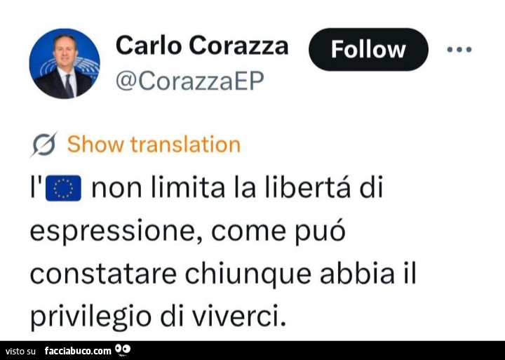 L'Europa non limita la libertà di espressione, come può constatare chiunque abbia il privilegio di viverci