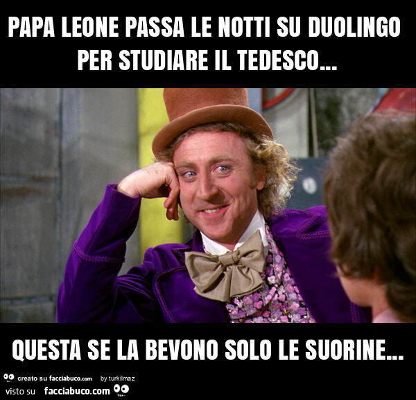 Papa leone passa le notti su duolingo per studiare il tedesco&hellip; questa se la bevono solo le suorine