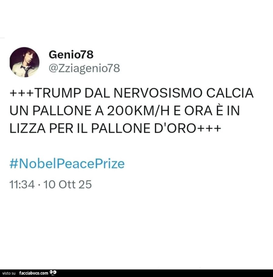 Trump dal nervosismo calcia un pallone a 200km/h e ora รจ in lizza per il pallone d'oro