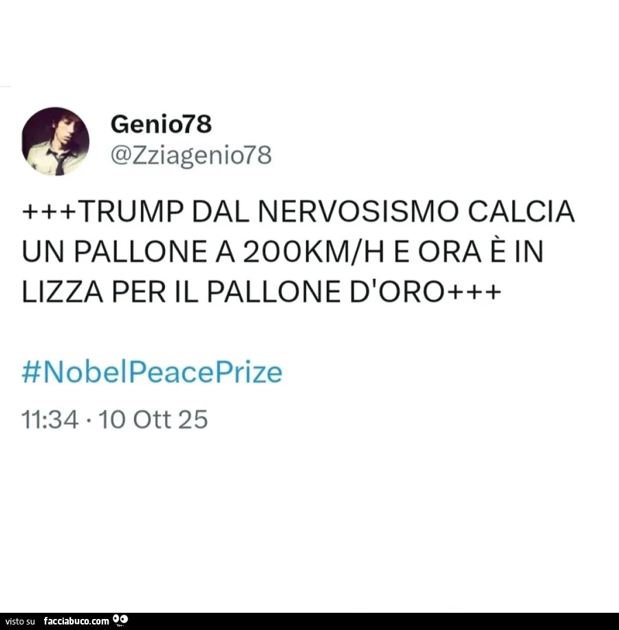 Trump dal nervosismo calcia un pallone a 200km/h e ora รจ in lizza per il pallone d'oro