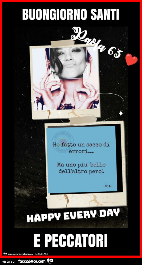 Buongiorno santi e peccatori