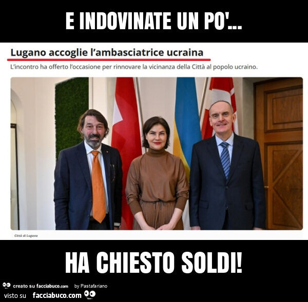 E indovinate un po'&hellip; ha chiesto soldi