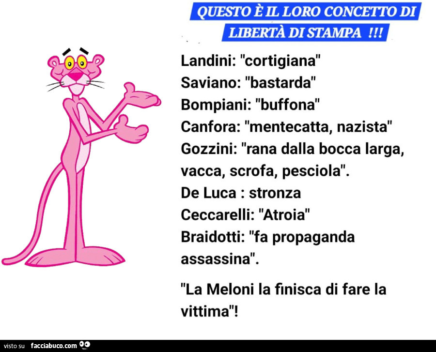 Questo è l loro concetto di ldertà di stampa