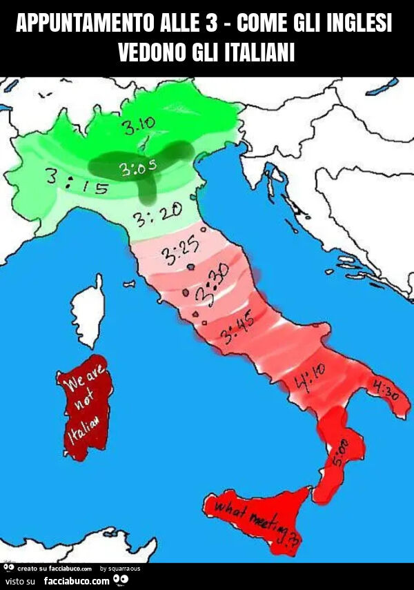 Appuntamento alle 3 - come gli inglesi vedono gli italiani