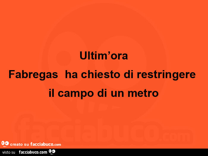 Ultim'ora fabregas ha chiesto di restringere il campo di un metro