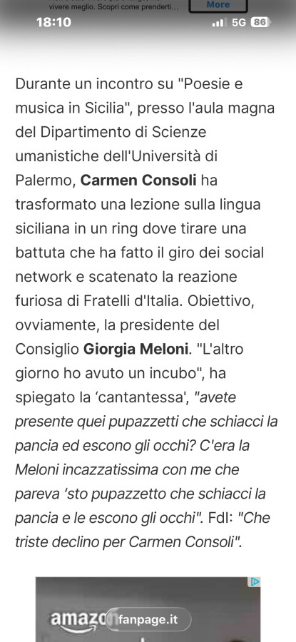 Durante un incontro su poesie e musica in sicilia, presso l'aula magna del dipartimento di scienze umanistiche dell'università di palermo, carmen consoli ha trasformato una lezione sulla lingua siciliana