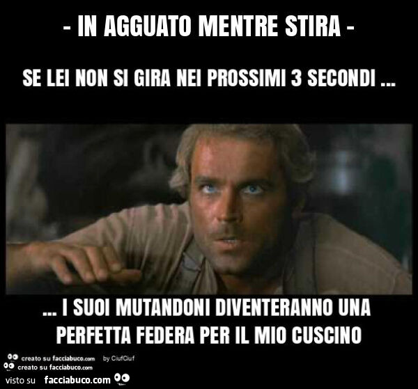In agguato mentre stira