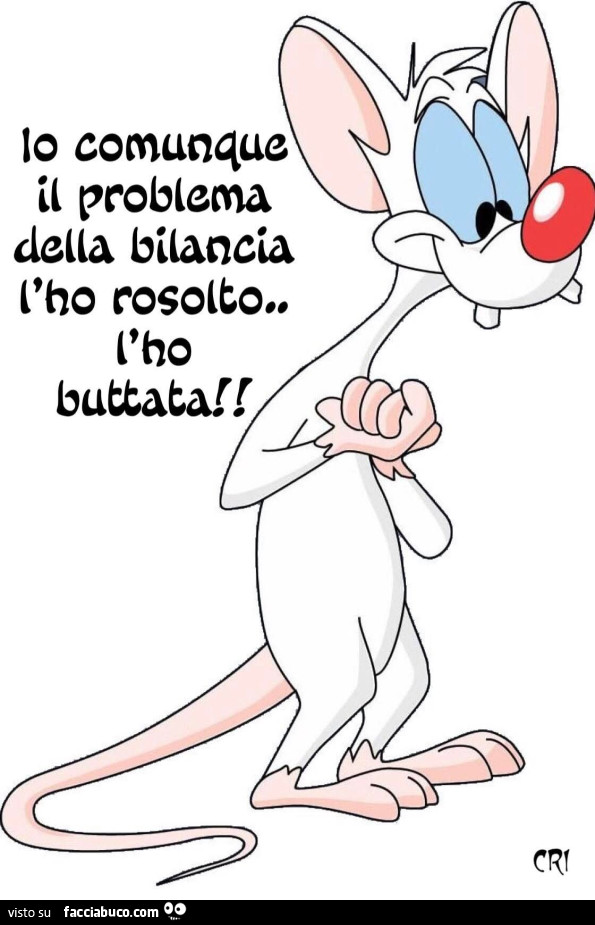 Io comunque il problema della bilancia l'ho risolto&hellip; l'ho buttata