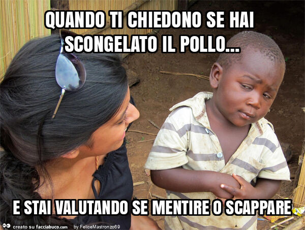 Quando ti chiedono se hai scongelato il pollo&hellip; e stai valutando se mentire o scappare