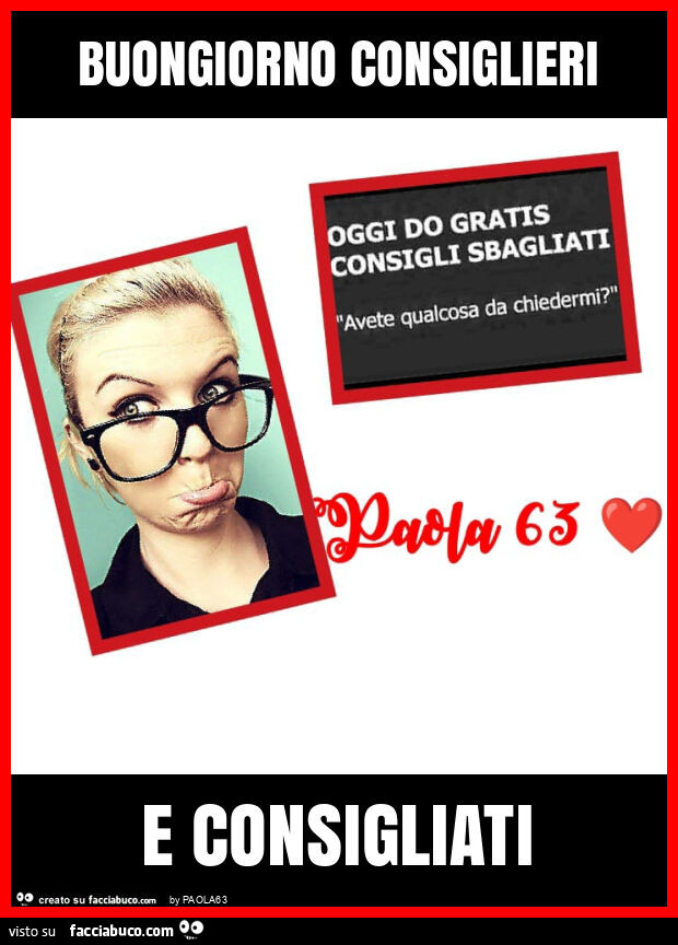 Buongiorno consiglieri e consigliati