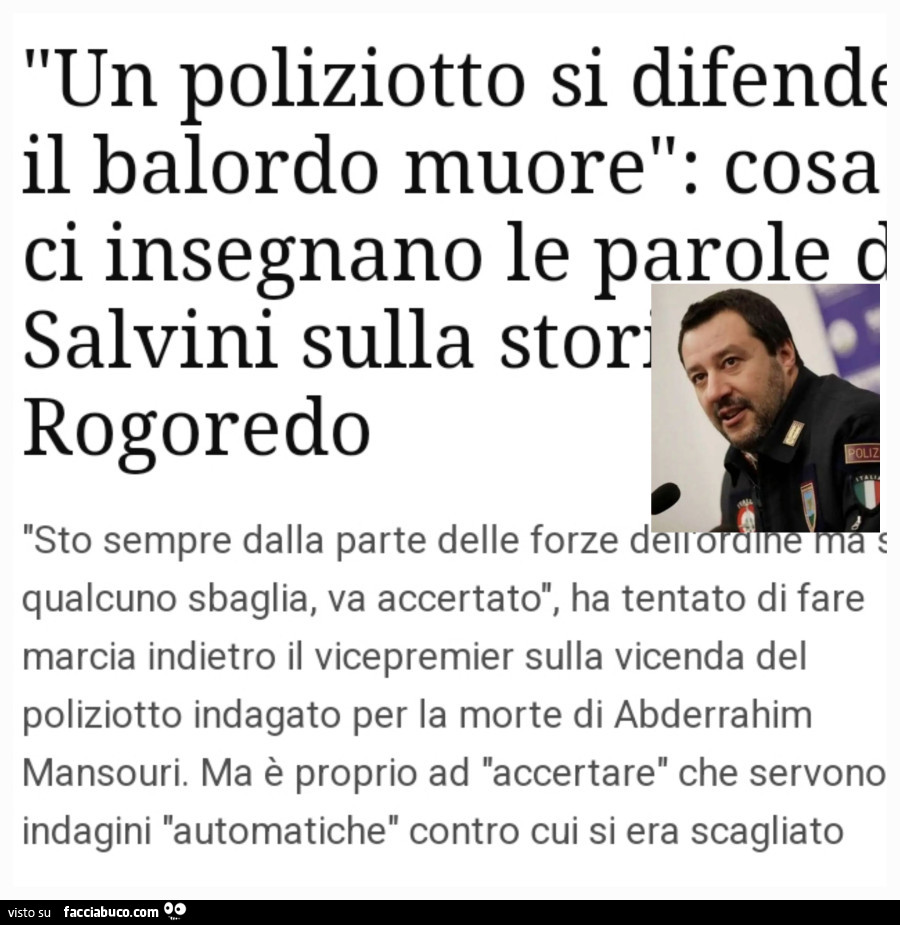 Un poliziotto si difende il balordo muore: cosa ci insegnano le parole di salvini sulla storia di rogoredo