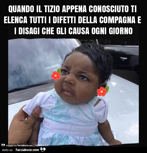 Quando il tizio appena conosciuto ti elenca tutti i difetti della compagna e i disagi che gli causa ogni giorno