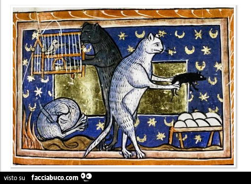 Gatti medievali, Bestiario, Inghilterra, ca. 1226-1250 (Bodleian Library, MS. Bodl. 764, fol. 51r)