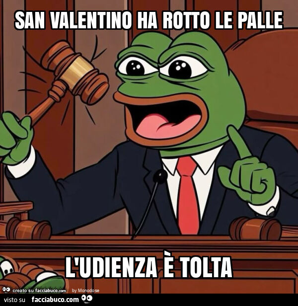 San valentino ha rotto le palle l'udienza è tolta