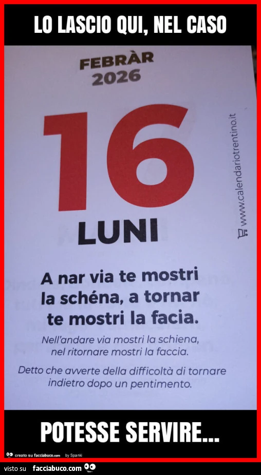 Lo lascio qui, nel caso potesse servire