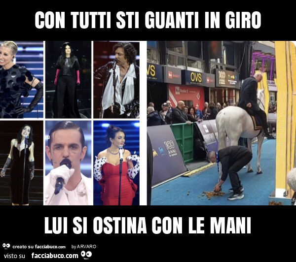 Con tutti sti guanti in giro lui si ostina con le mani