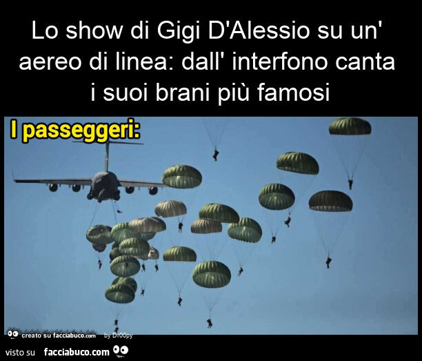 Lo show di gigi d'alessio su un' aereo di linea: dall' interfono canta i suoi brani più famosi