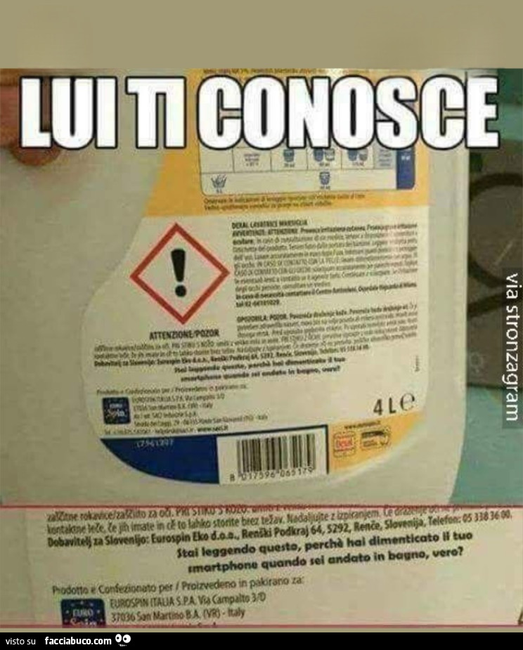 Lui ti conosce detersivo stai leggendo questo perché hai dimenticato il tuo smartphone quando sei andato in bagno vero