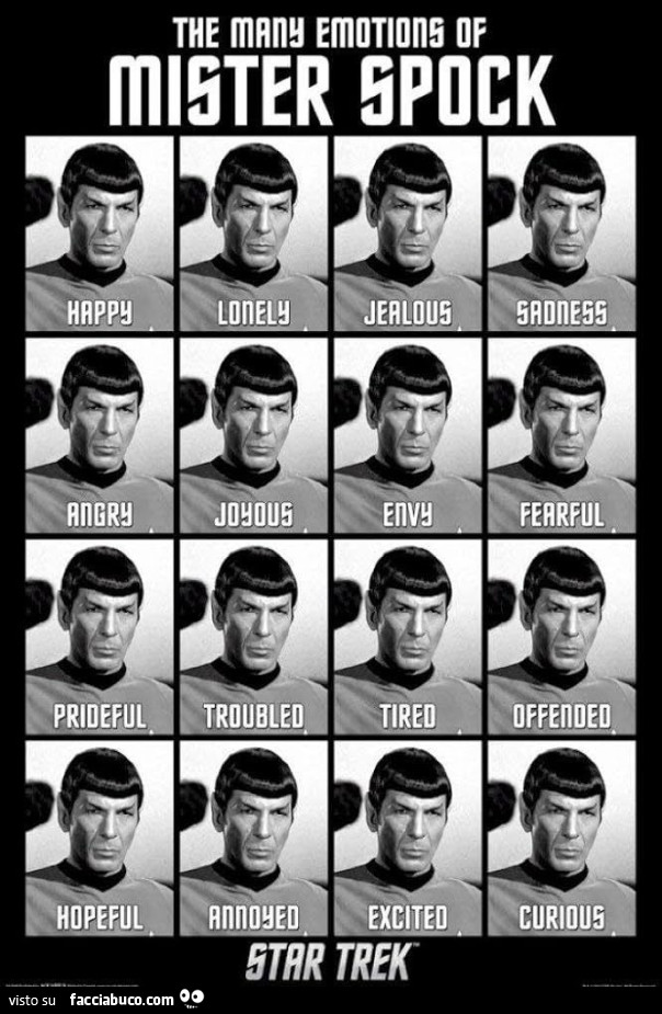 Le incredibili espressioni facciali di Spock