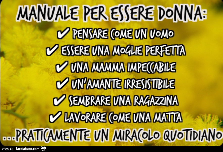 Manuale per essere donna pensare come un uomo essere una moglie perfetta una mamma impeccabile un'amante irresistibile sembrare una ragazzina lavorare come una matta praticamente un miracolo quotidiano