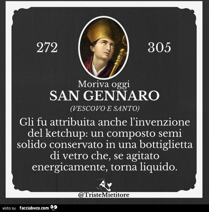 San Gennaro inventore del ketchup