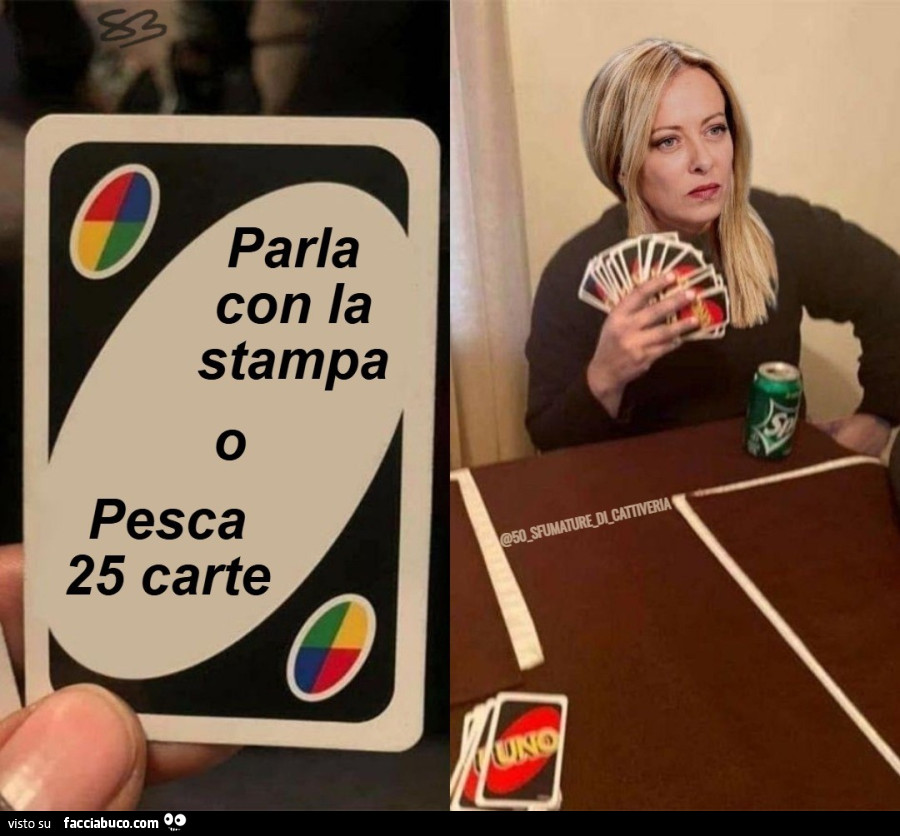 Parla con la stampa o pesca 25 carte