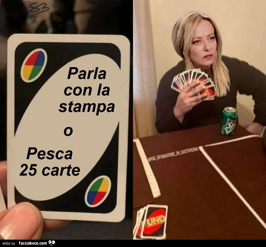 Parla con la stampa o pesca 25 carte