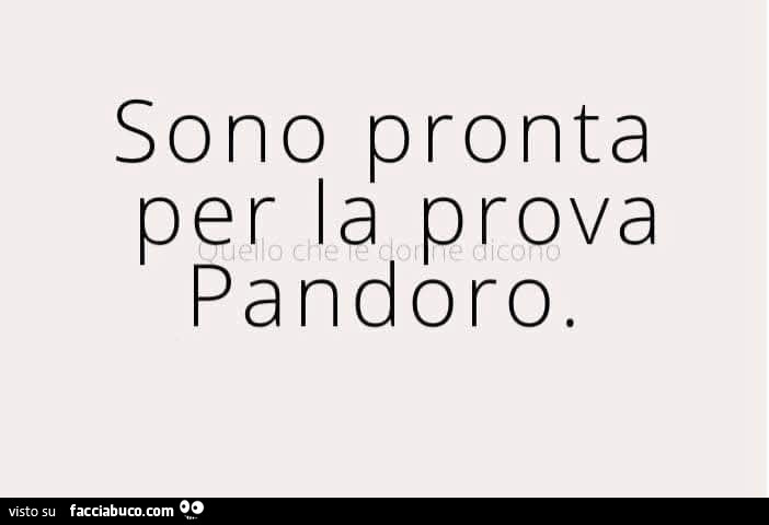 Sono pronta per la prova Pandoro