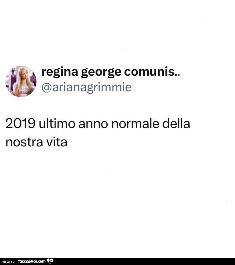 2019 ultimo anno normale della nostra vita