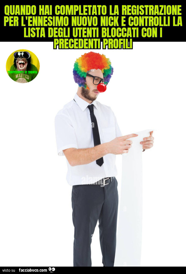 Quando hai completato la registrazione per l'ennesimo nuovo nick e controlli la lista