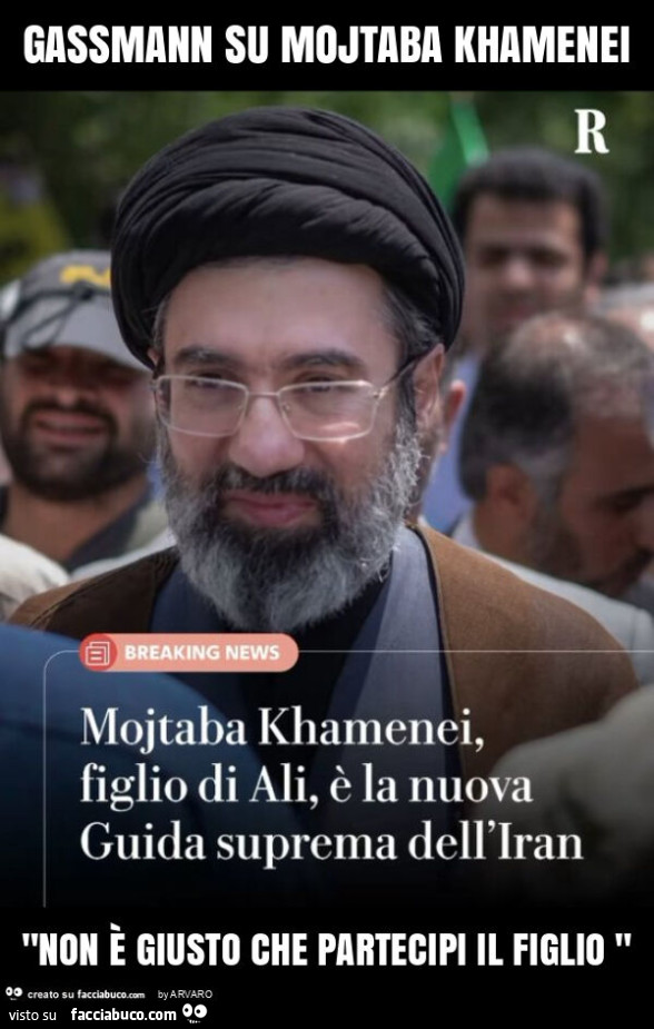 Gassmann su mojtaba khamenei "non è giusto che partecipi il figlio "