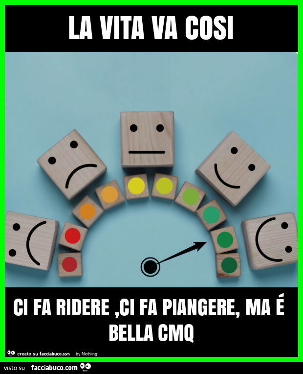 La vita va cosi ci fa ridere, ci fa piangere, ma é bella cmq