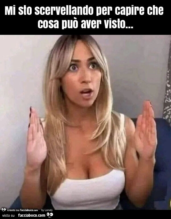 Mi sto scervellando per capire che cosa può aver visto&hellip;