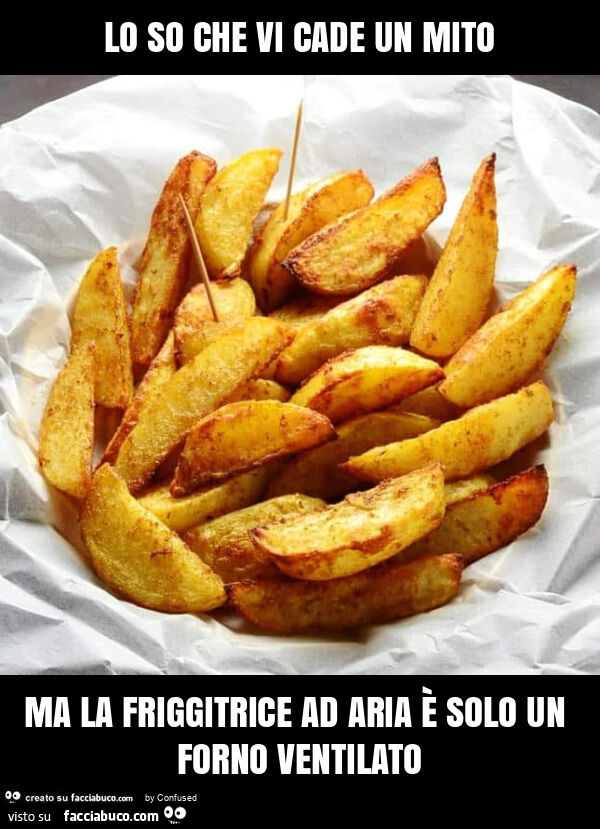 Lo so che vi cade un mito ma la friggitrice ad aria è solo un forno ventilato