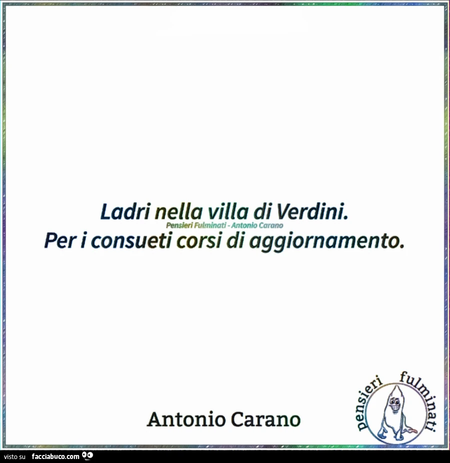 Ladri nella villa di verdini. Per i consueti corsi di aggiornamento